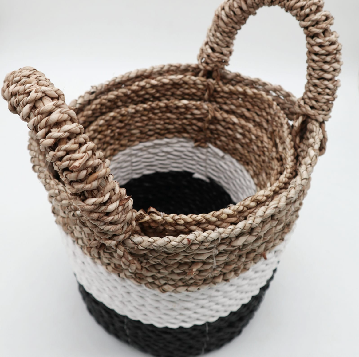 3 Piece Seagrass Basket Set - Multicoloured Natural