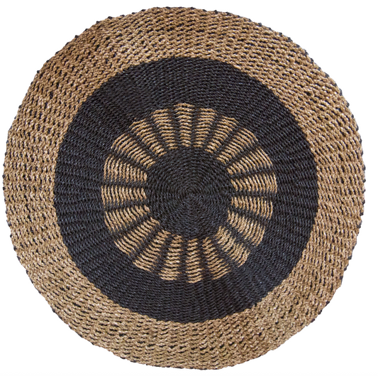 Round Seagrass Black & Tan - Inner Sun - 1m