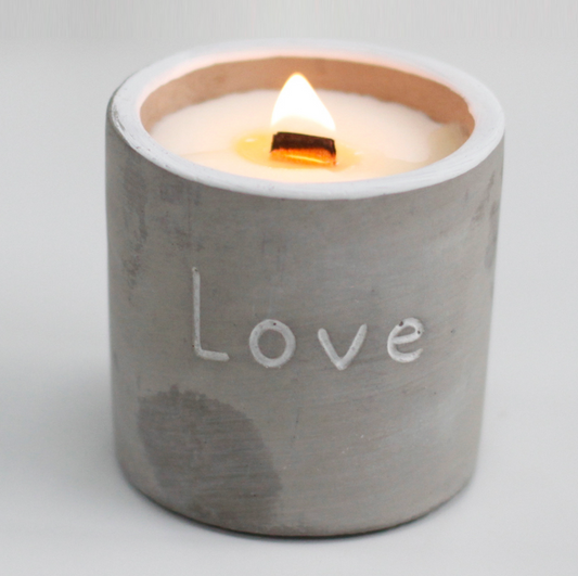 Wooden Wick Concrete Candle - Purple Fig & Casis
