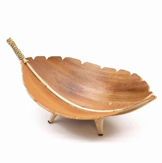 Coconut Leaf Large Fruit Bowl - Natural Brown