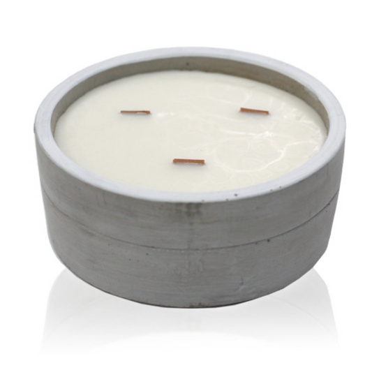Wooden Wick Concrete Candle - Patchouli & Dark Amber