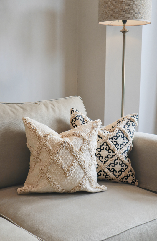 Classic Cushion Cover Cream Lux Criss-Cross - 45x45cm