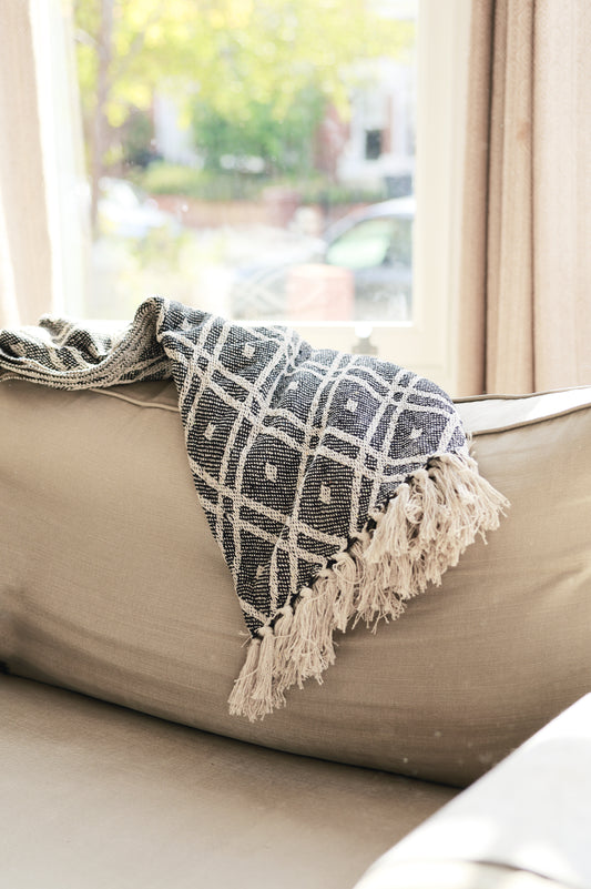 Comfort Throws - 125x150cm - Black & Beige Regency