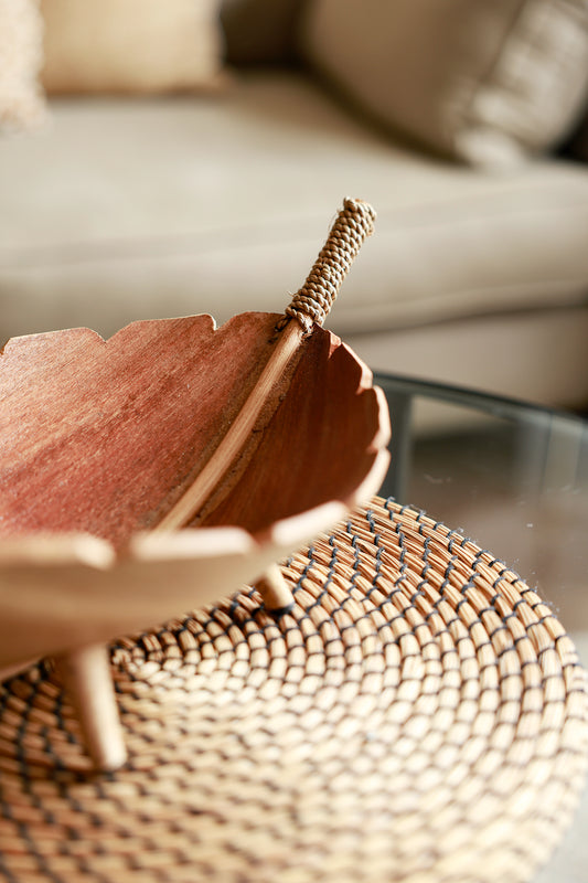 Coconut Leaf Large Fruit Bowl - Natural Brown